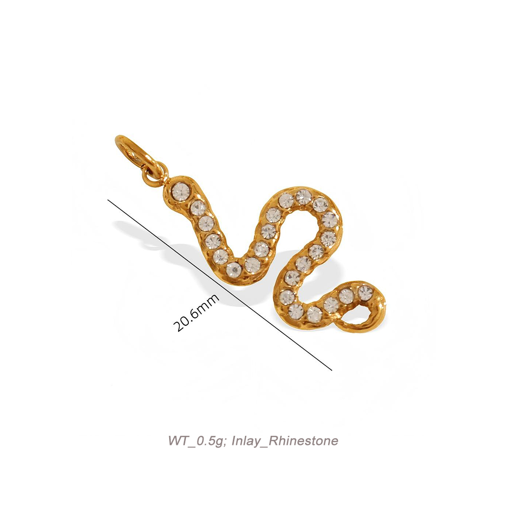 Mixed Theme CZ Charm Pendant in 18K Gold PVD Stainless Steel