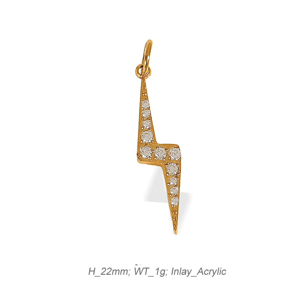 Mixed Theme CZ Charm Pendant in 18K Gold PVD Stainless Steel