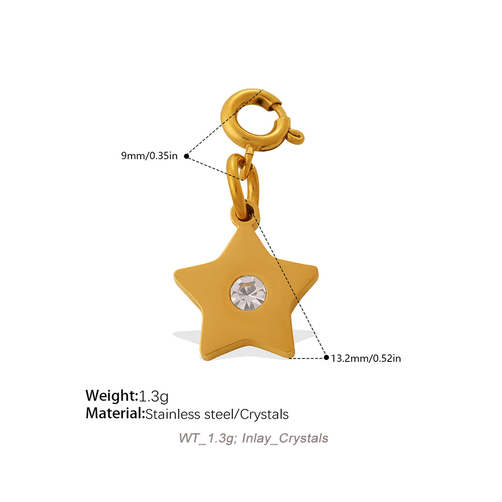 Celestial Spring Clasp Charm Pendant in 18K Gold PVD Stainless Steel
