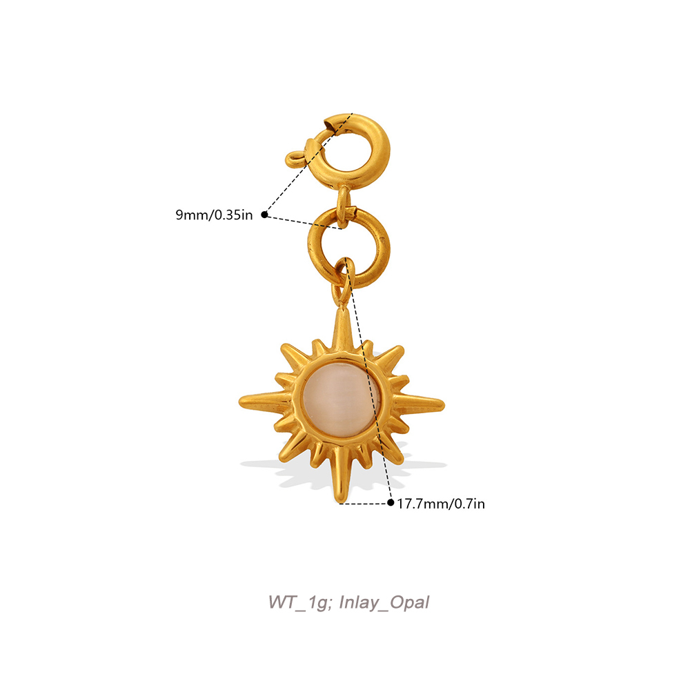 Celestial Spring Clasp Charm Pendant in 18K Gold PVD Stainless Steel