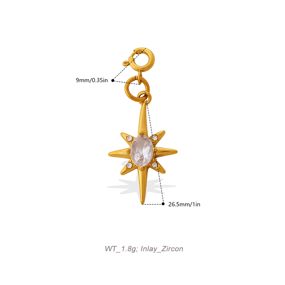 Celestial Spring Clasp Charm Pendant in 18K Gold PVD Stainless Steel