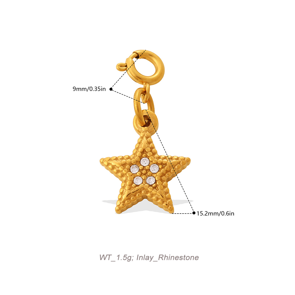 Celestial Spring Clasp Charm Pendant in 18K Gold PVD Stainless Steel