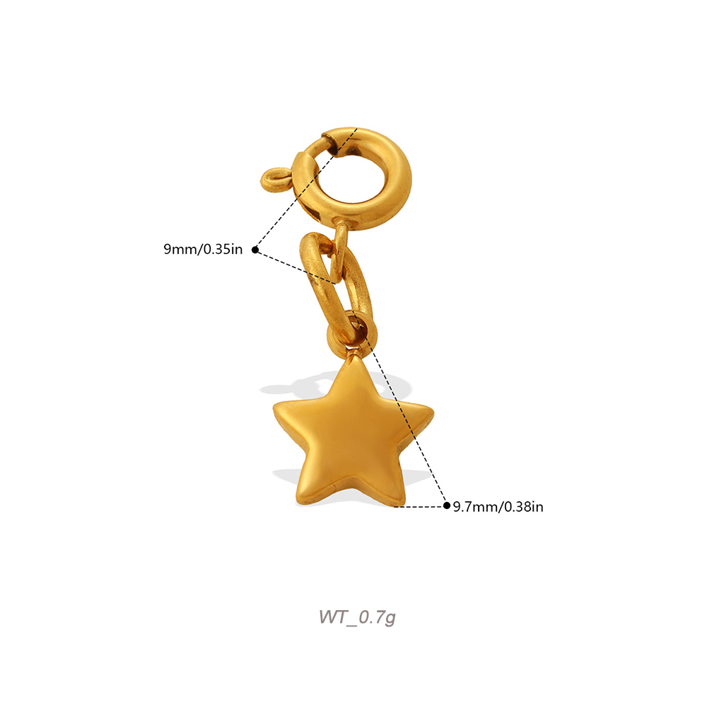 Celestial Spring Clasp Charm Pendant in 18K Gold PVD Stainless Steel