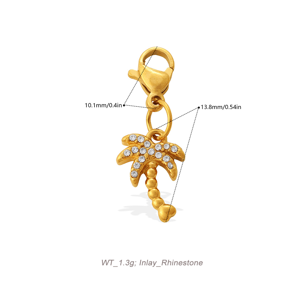 Ocean Theme Lobster Clasp Charm Pendant in 18K Gold PVD Stainless Steel