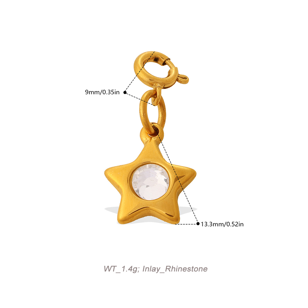 Celestial Spring Clasp Charm Pendant in 18K Gold PVD Stainless Steel