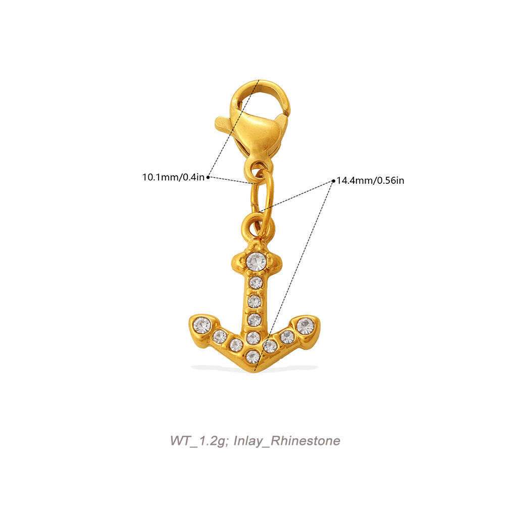 Ocean Theme Lobster Clasp Charm Pendant in 18K Gold PVD Stainless Steel