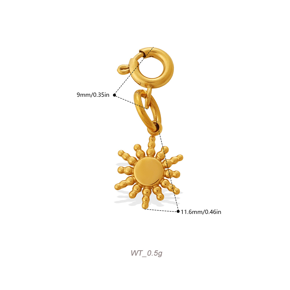 Celestial Spring Clasp Charm Pendant in 18K Gold PVD Stainless Steel
