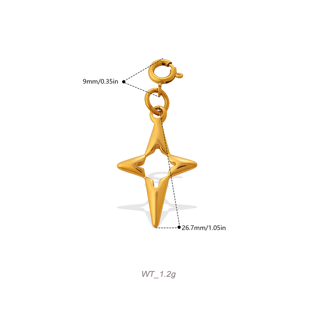 Celestial Spring Clasp Charm Pendant in 18K Gold PVD Stainless Steel