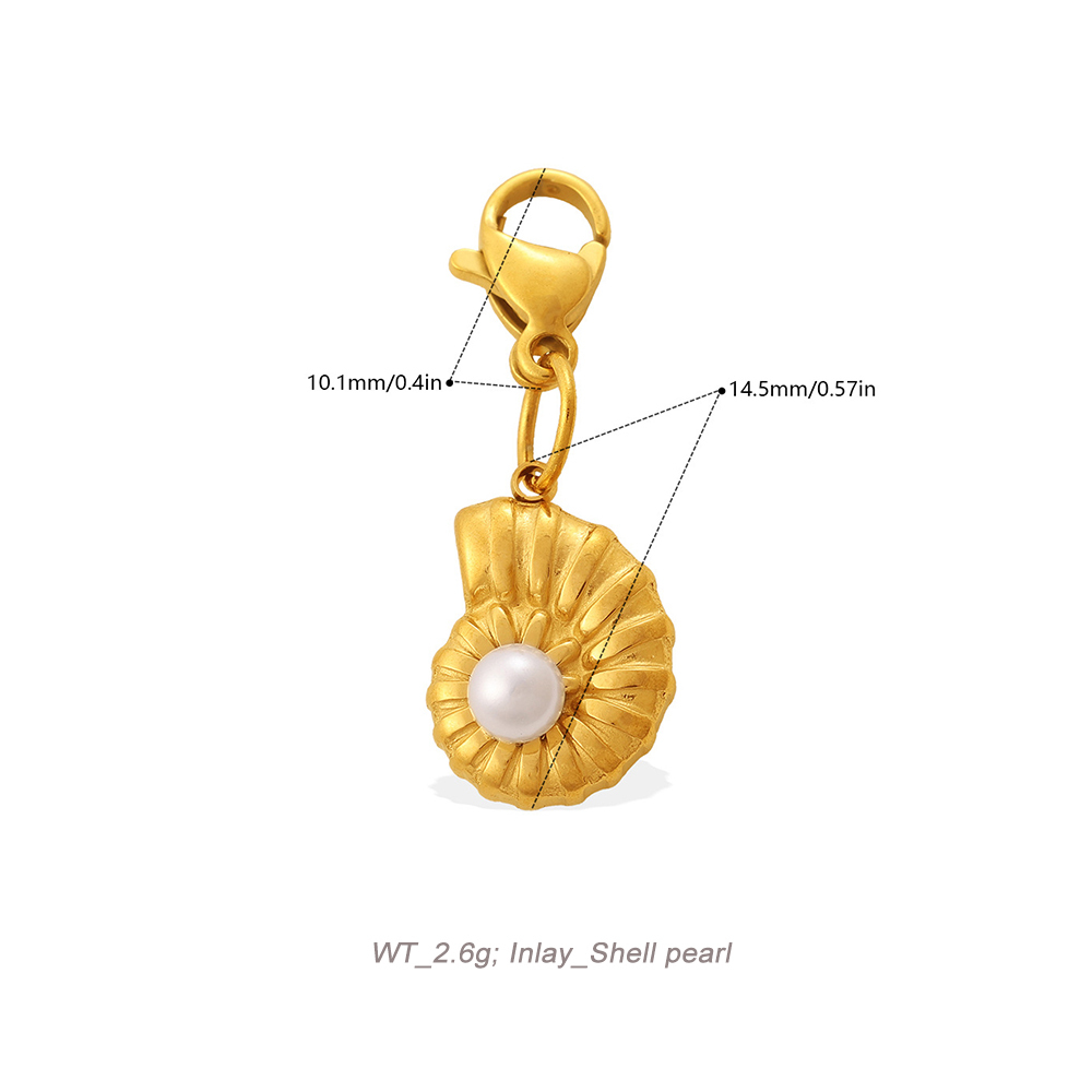 Ocean Theme Lobster Clasp Charm Pendant in 18K Gold PVD Stainless Steel