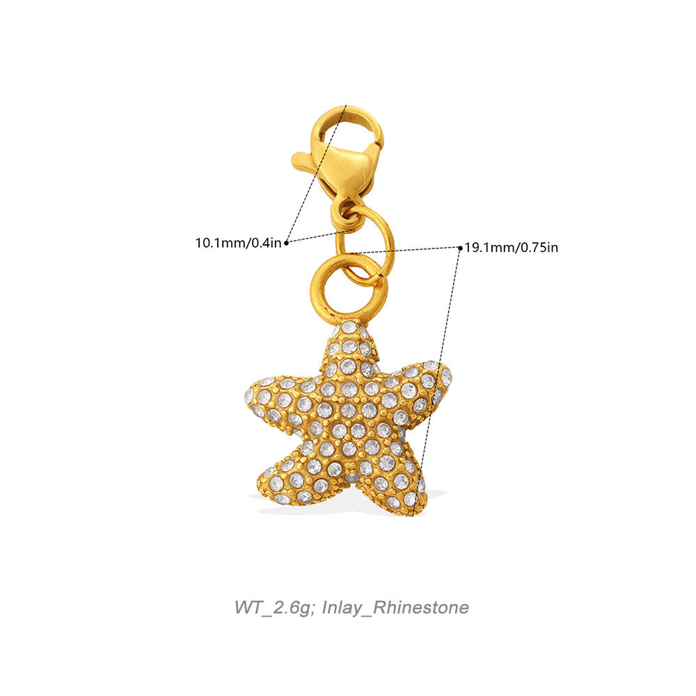 Ocean Theme Lobster Clasp Charm Pendant in 18K Gold PVD Stainless Steel