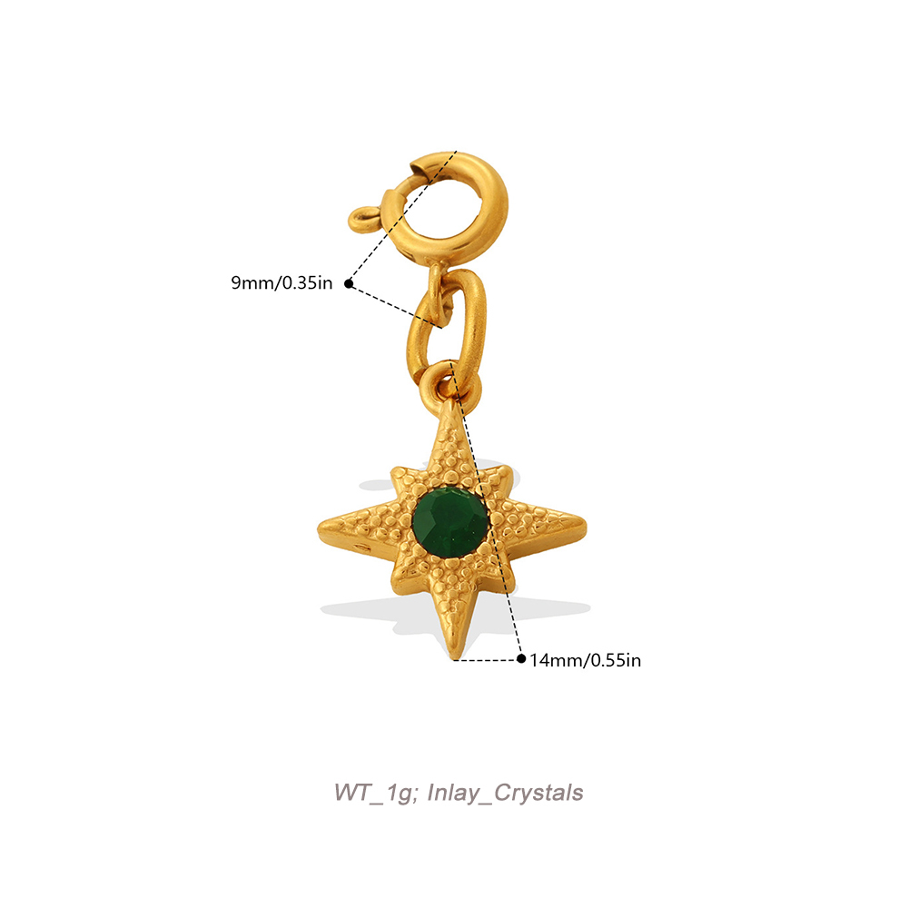 Celestial Spring Clasp Charm Pendant in 18K Gold PVD Stainless Steel
