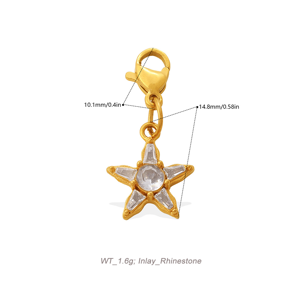 Ocean Theme Lobster Clasp Charm Pendant in 18K Gold PVD Stainless Steel