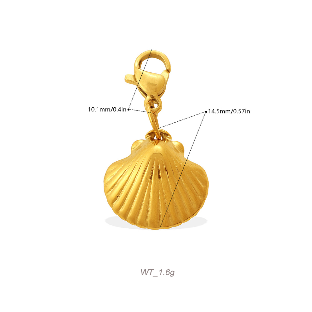 Ocean Theme Lobster Clasp Charm Pendant in 18K Gold PVD Stainless Steel