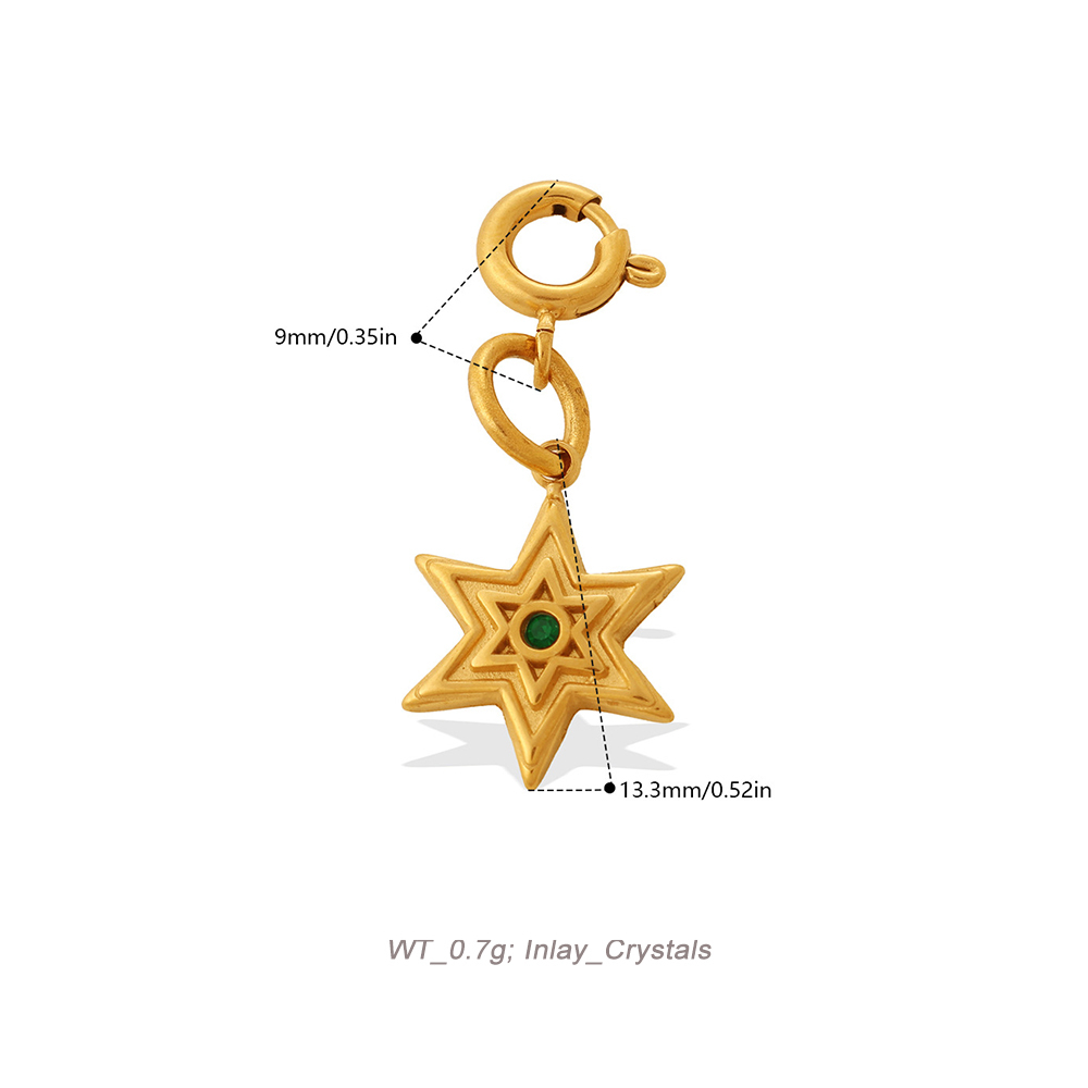 Celestial Spring Clasp Charm Pendant in 18K Gold PVD Stainless Steel