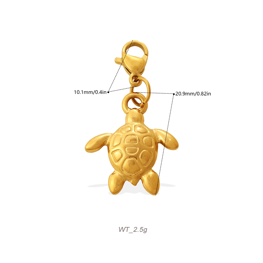 Ocean Theme Lobster Clasp Charm Pendant in 18K Gold PVD Stainless Steel
