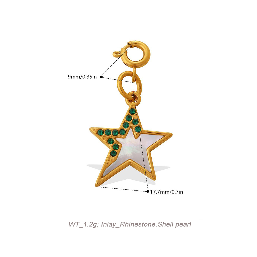 Celestial Spring Clasp Charm Pendant in 18K Gold PVD Stainless Steel