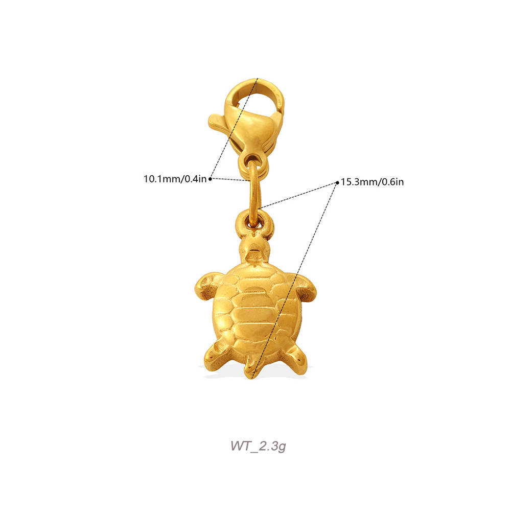 Ocean Theme Lobster Clasp Charm Pendant in 18K Gold PVD Stainless Steel