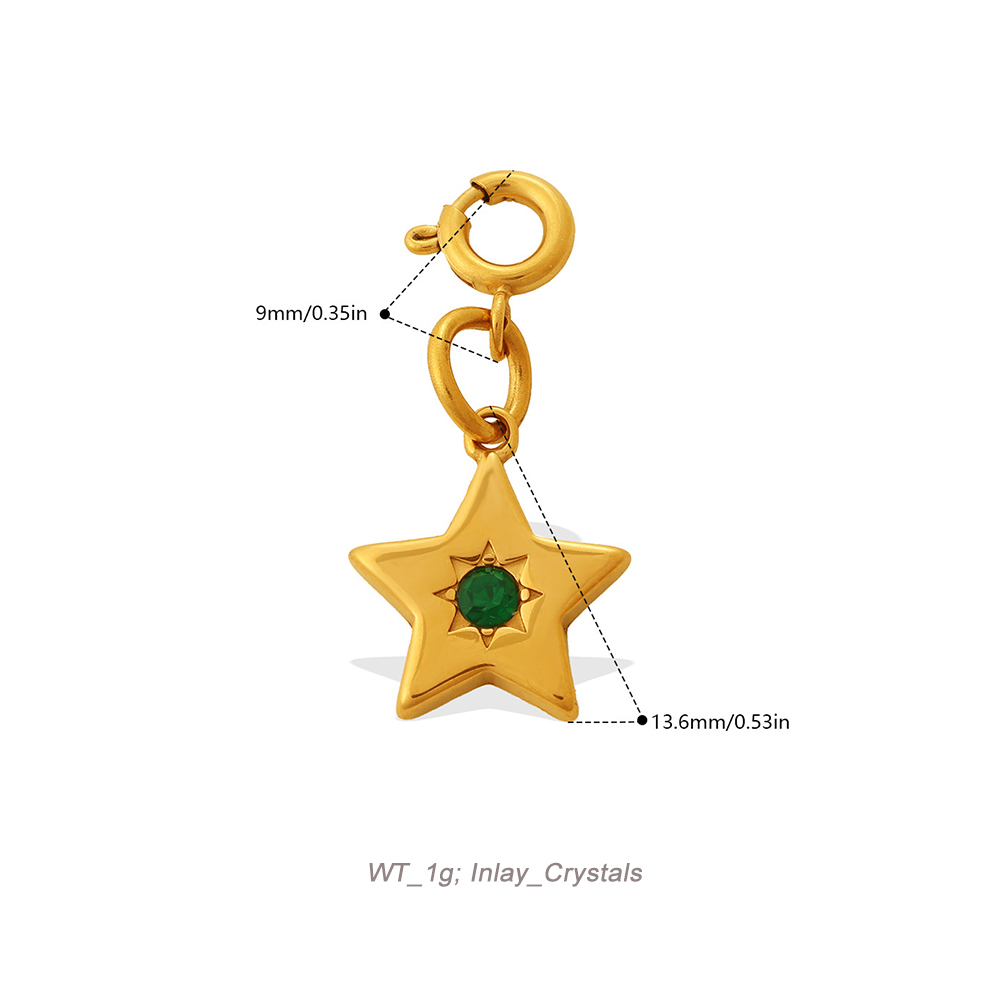 Celestial Spring Clasp Charm Pendant in 18K Gold PVD Stainless Steel