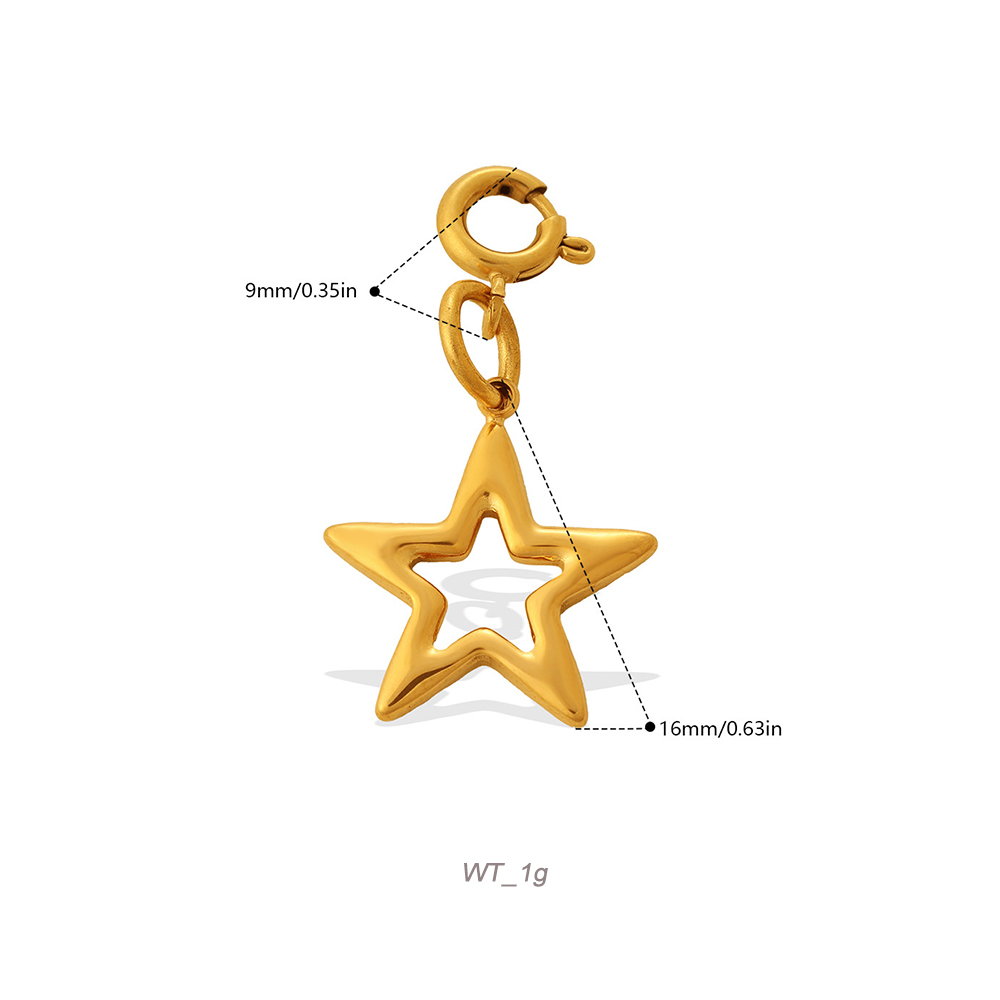 Celestial Spring Clasp Charm Pendant in 18K Gold PVD Stainless Steel