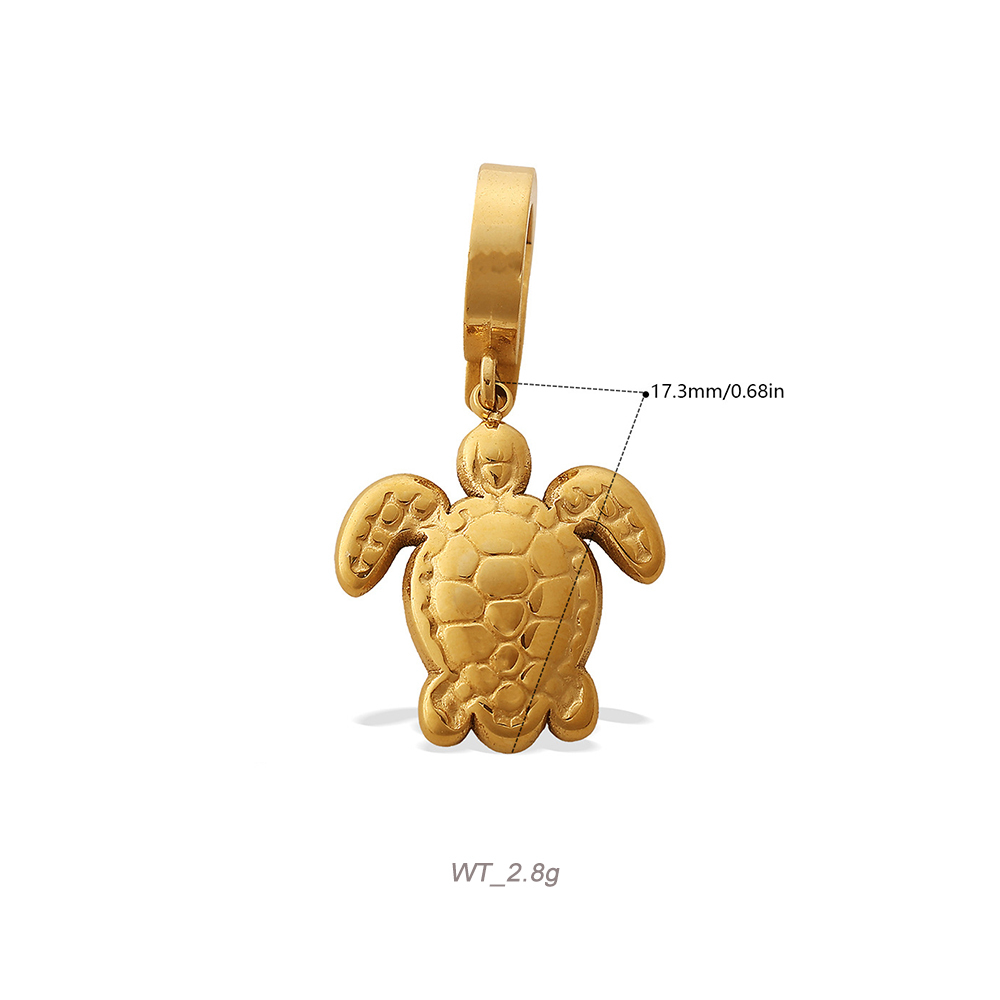 Ocean Theme Clip-On Charm Pendant in 18K Gold PVD Stainless Steel