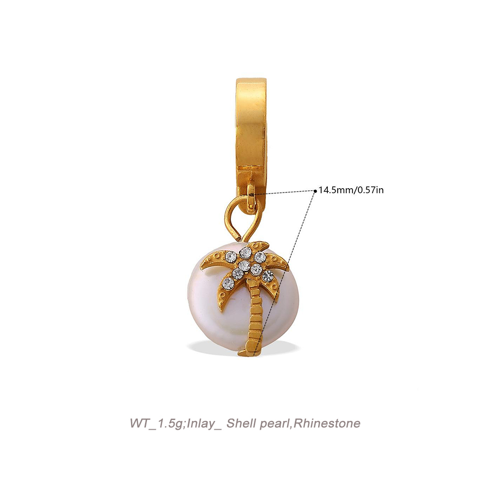 Ocean Theme Clip-On Charm Pendant in 18K Gold PVD Stainless Steel