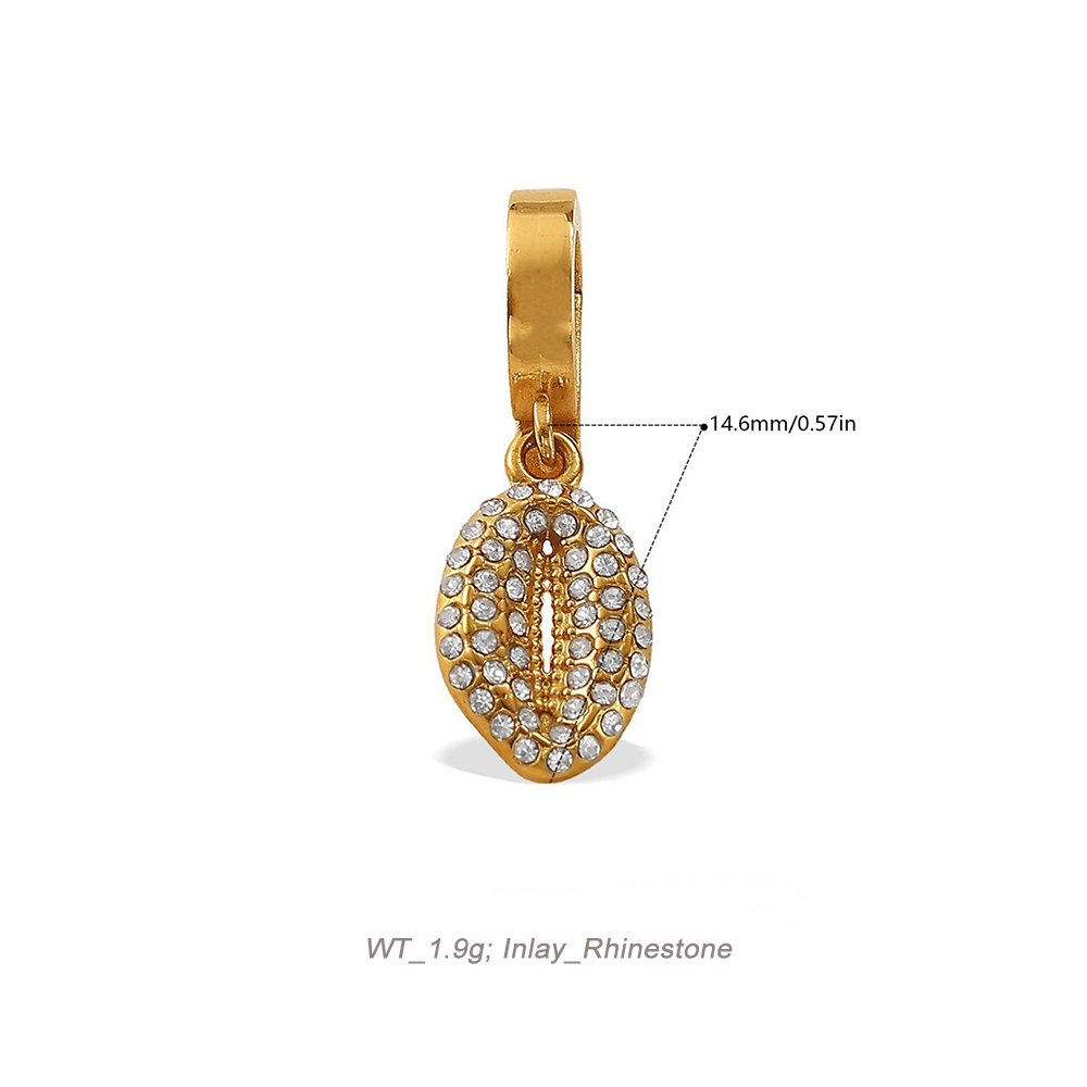 Ocean Theme Clip-On Charm Pendant in 18K Gold PVD Stainless Steel