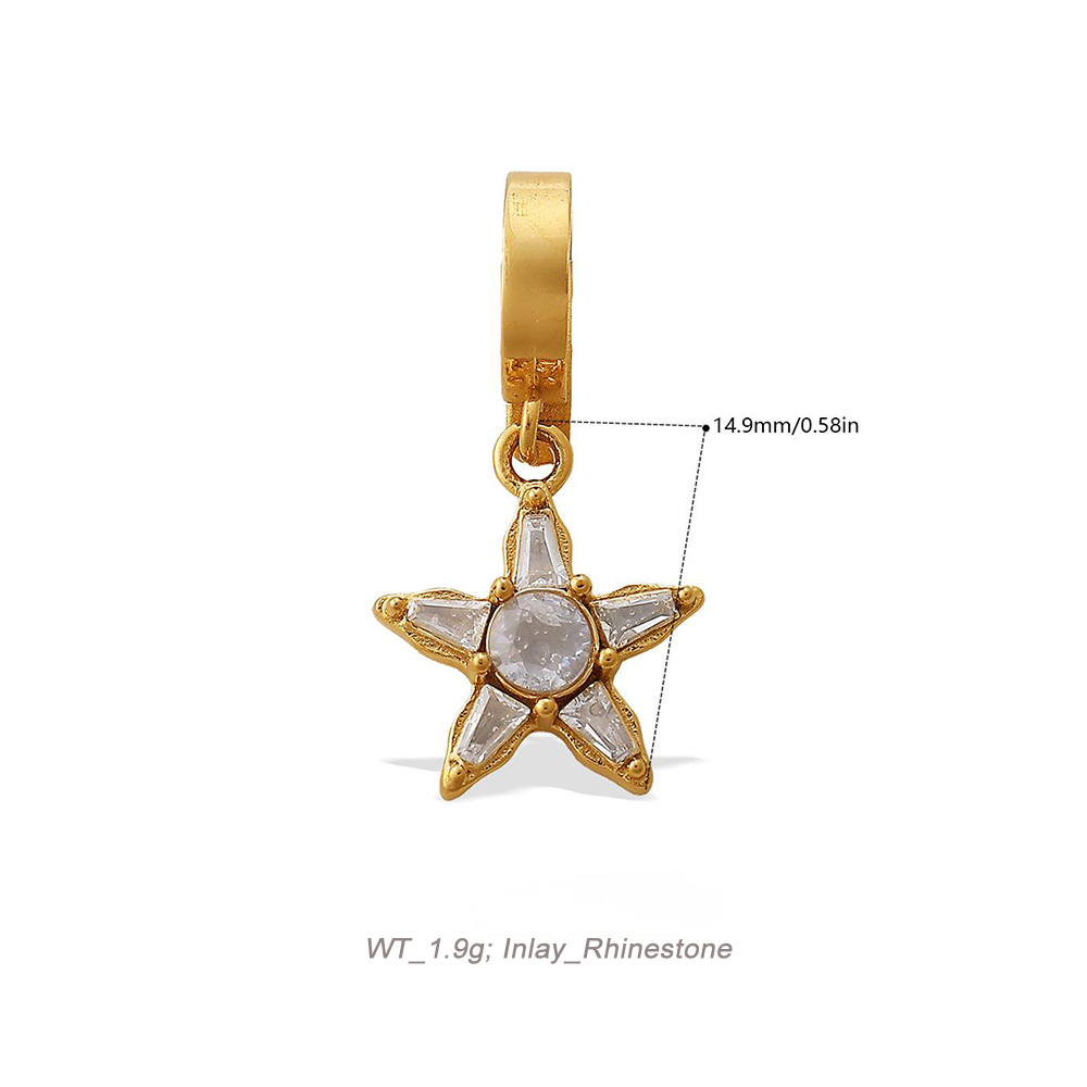 Ocean Theme Clip-On Charm Pendant in 18K Gold PVD Stainless Steel