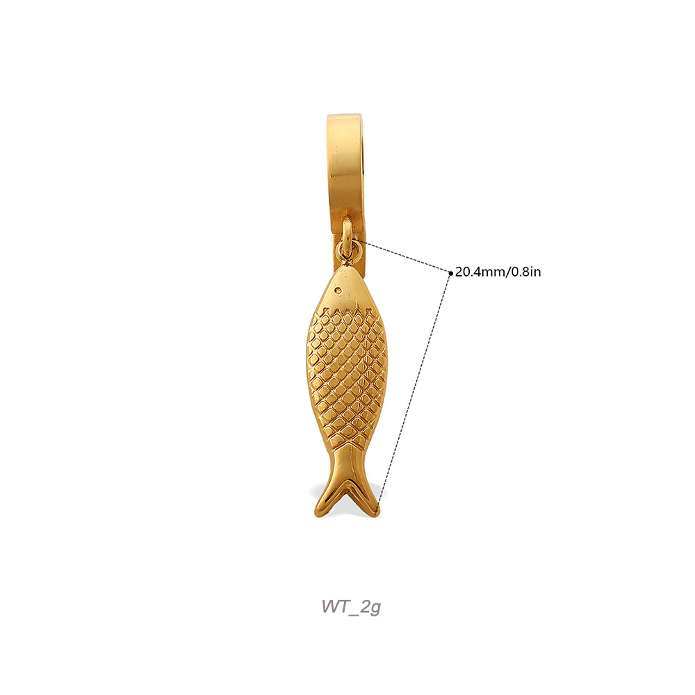 Ocean Theme Clip-On Charm Pendant in 18K Gold PVD Stainless Steel