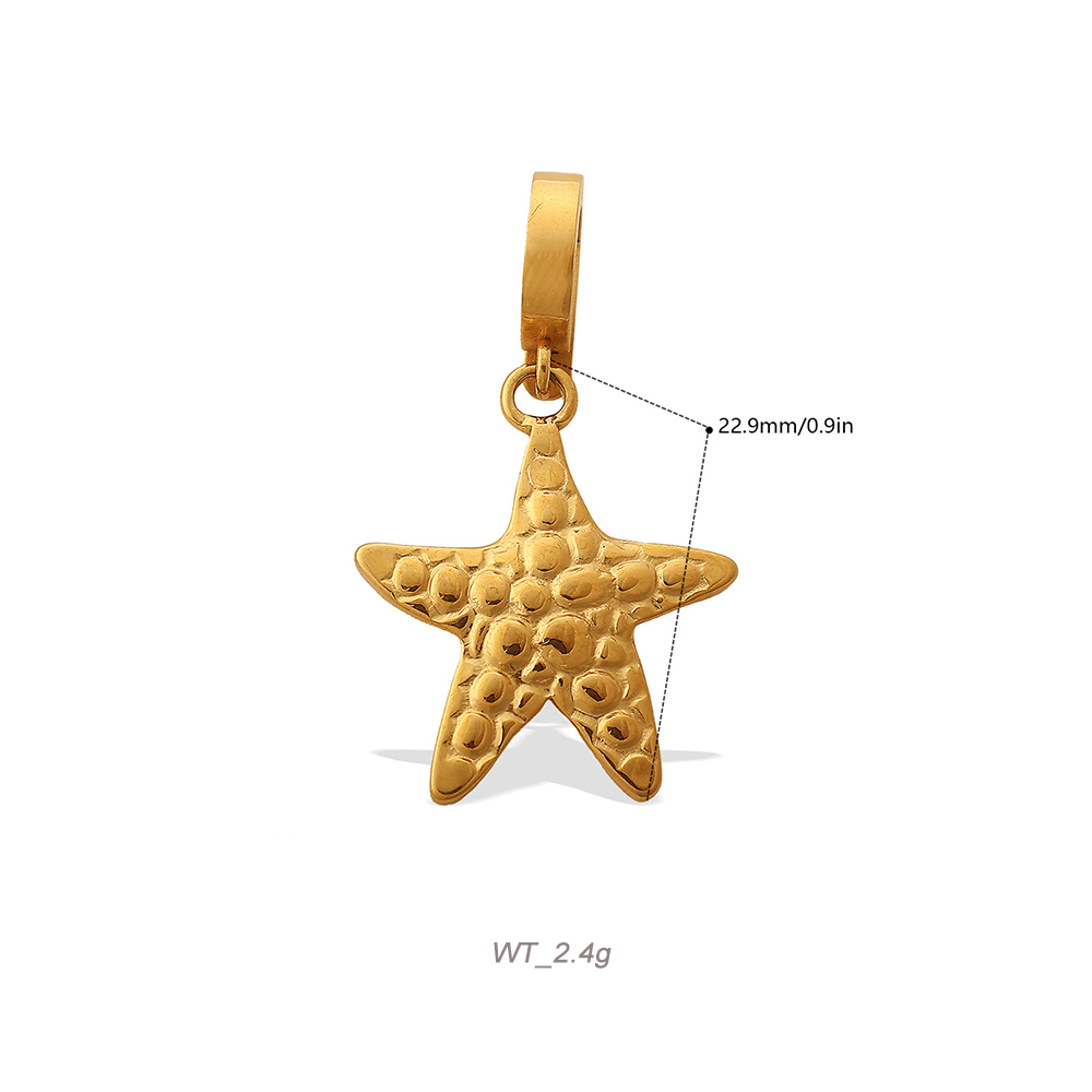 Ocean Theme Clip-On Charm Pendant in 18K Gold PVD Stainless Steel