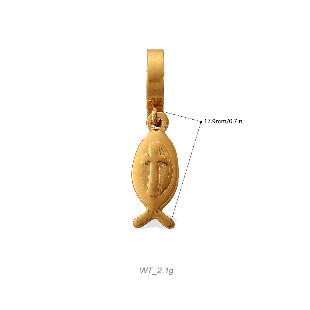 Ocean Theme Clip-On Charm Pendant in 18K Gold PVD Stainless Steel