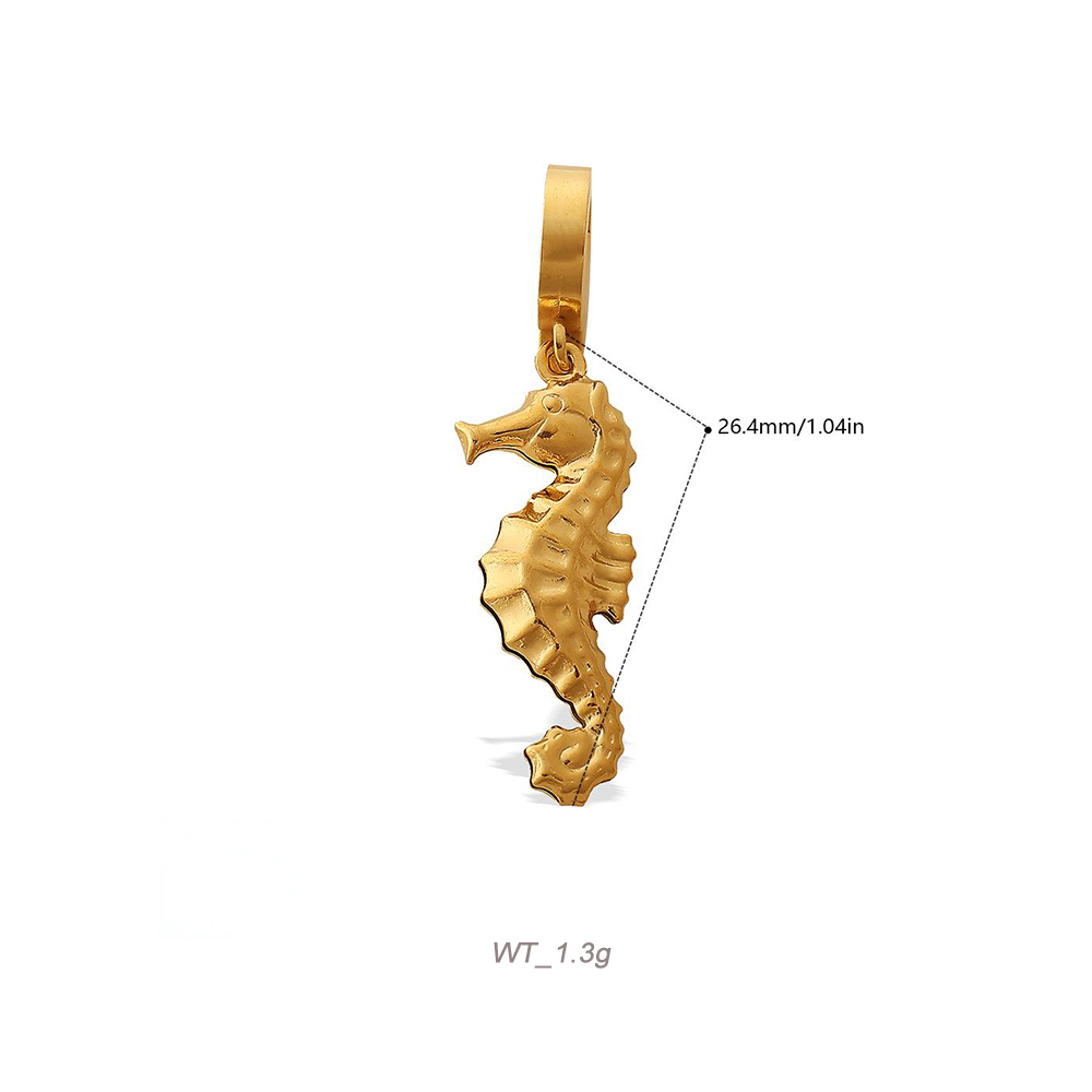 Ocean Theme Clip-On Charm Pendant in 18K Gold PVD Stainless Steel
