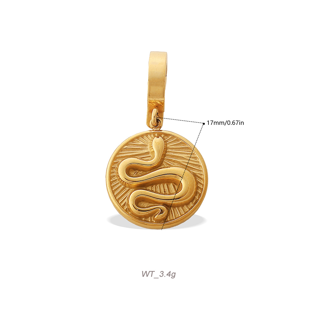Ocean Theme Clip-On Charm Pendant in 18K Gold PVD Stainless Steel