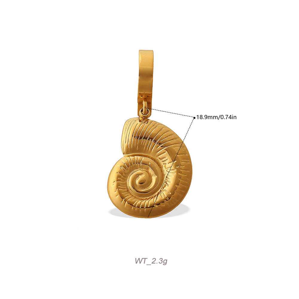 Ocean Theme Clip-On Charm Pendant in 18K Gold PVD Stainless Steel