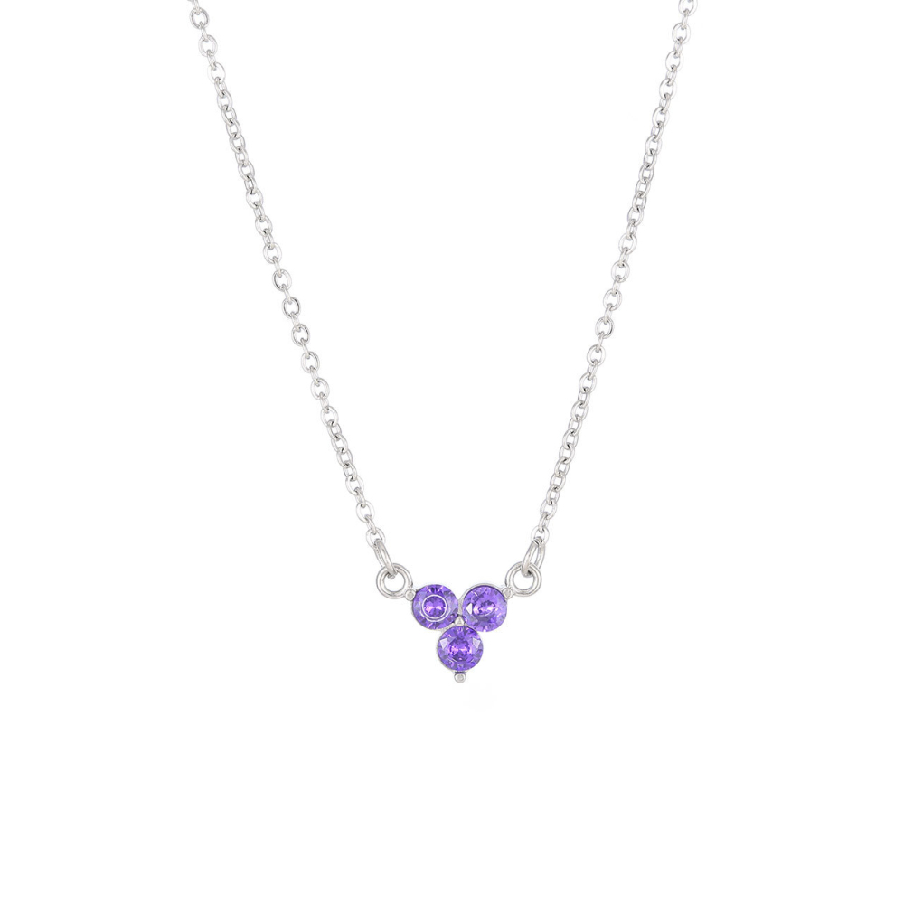 Triple Stone Flower Necklace in PVD Stainless Steel 14K Gold