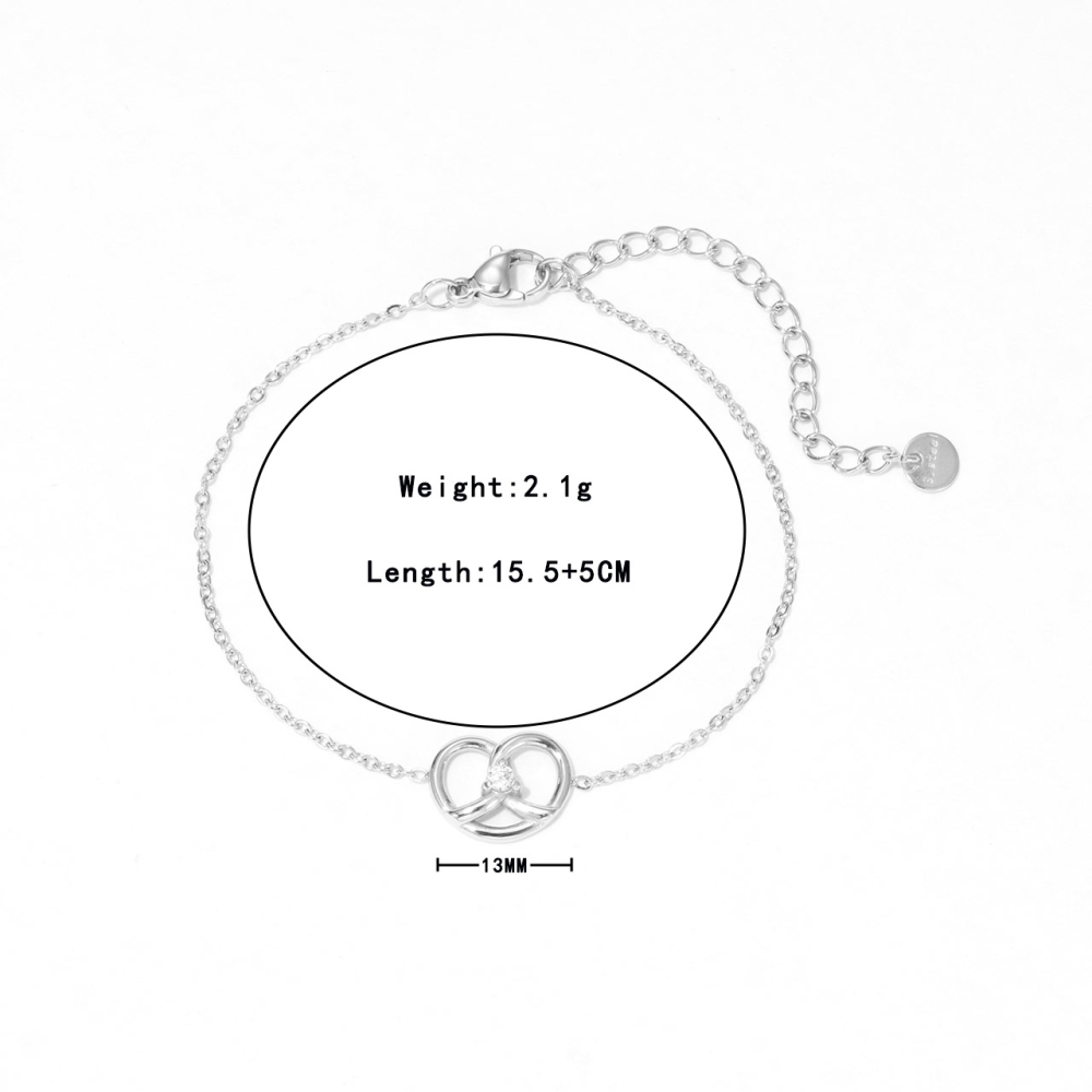 Interlocking Heart Necklace and Bracelet Set in PVD Stainless Steel 14K Gold
