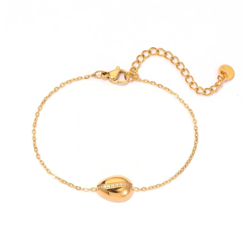 Pave CZ Teardrop Stud Earrings, Necklace and Bracelet Set in PVD Stainless Steel 14K Gold