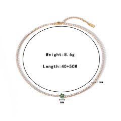 Necklaces-Gold green
