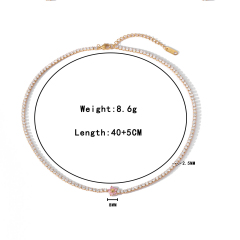 Necklaces-Gold pink