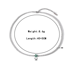 Necklaces-Silver green