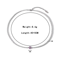 Necklaces-Silver purple