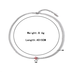 Necklaces-Silver red
