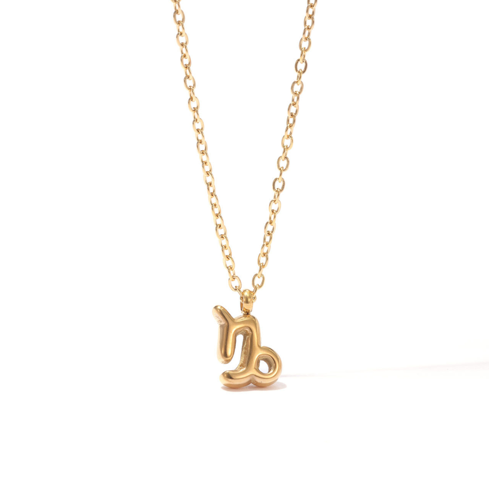 Zodiac Sign Pendant Necklace in PVD Stainless Steel 14K Gold