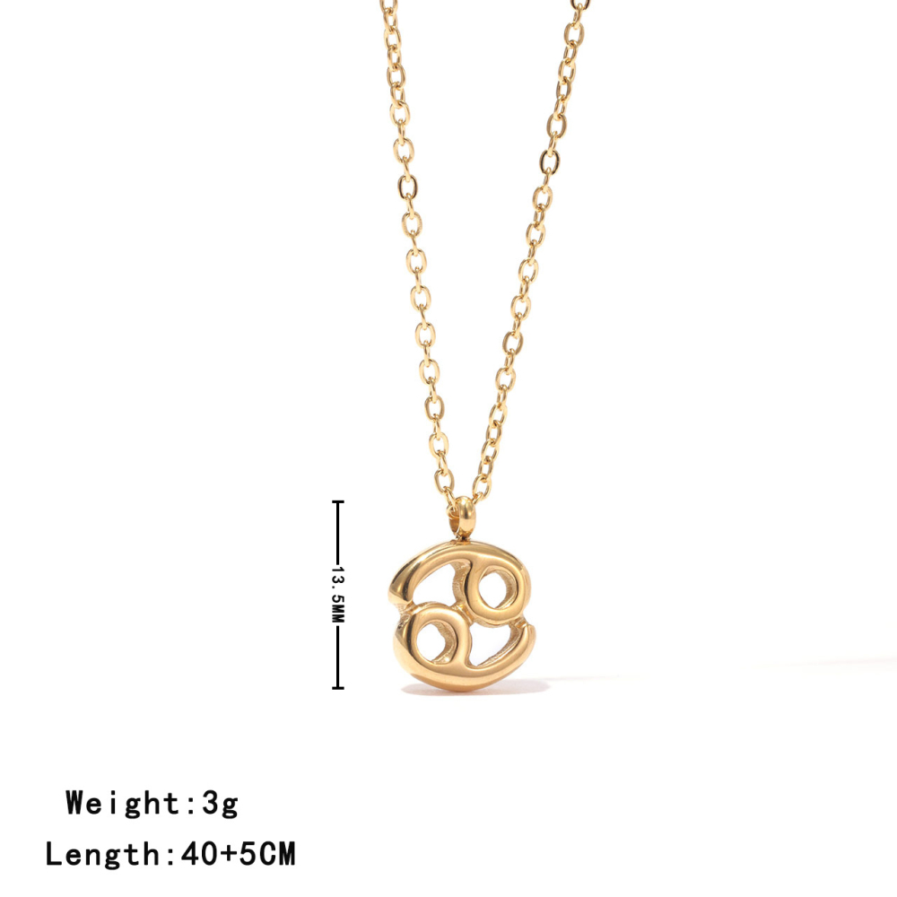 Zodiac Sign Pendant Necklace in PVD Stainless Steel 14K Gold