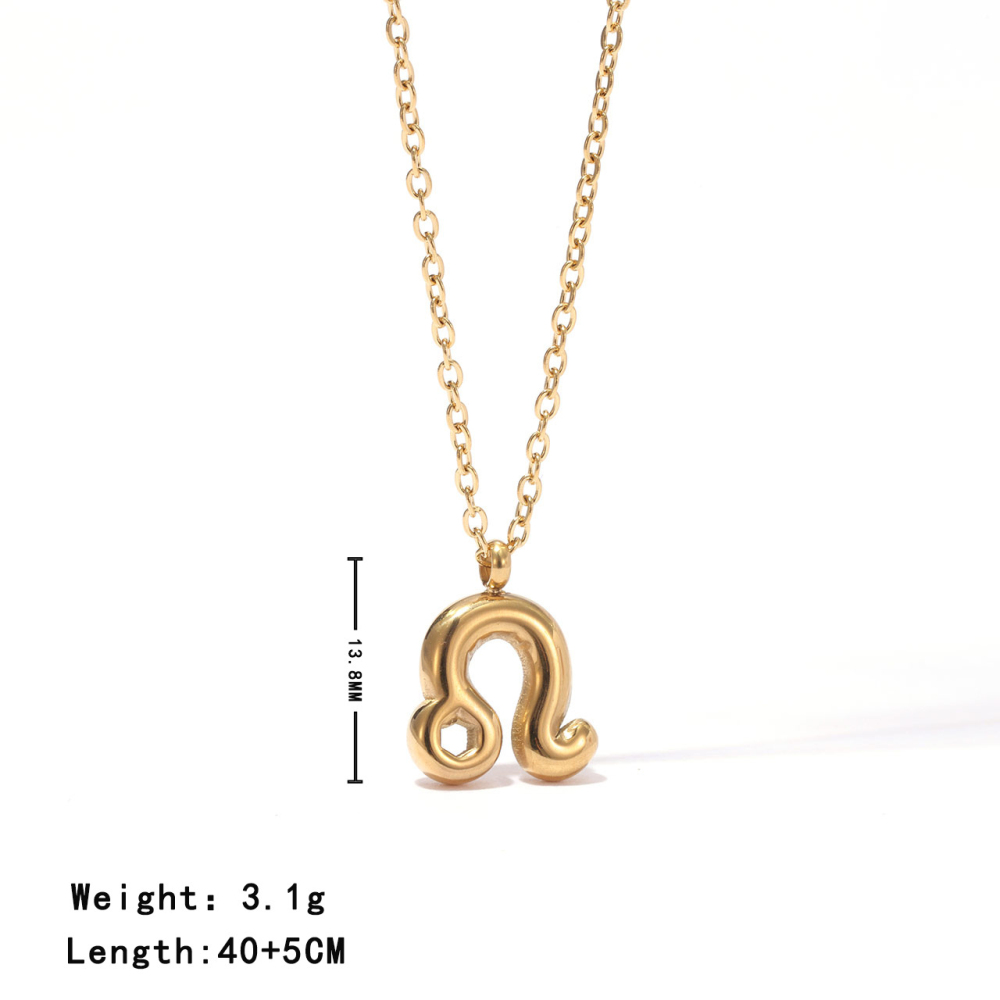 Zodiac Sign Pendant Necklace in PVD Stainless Steel 14K Gold