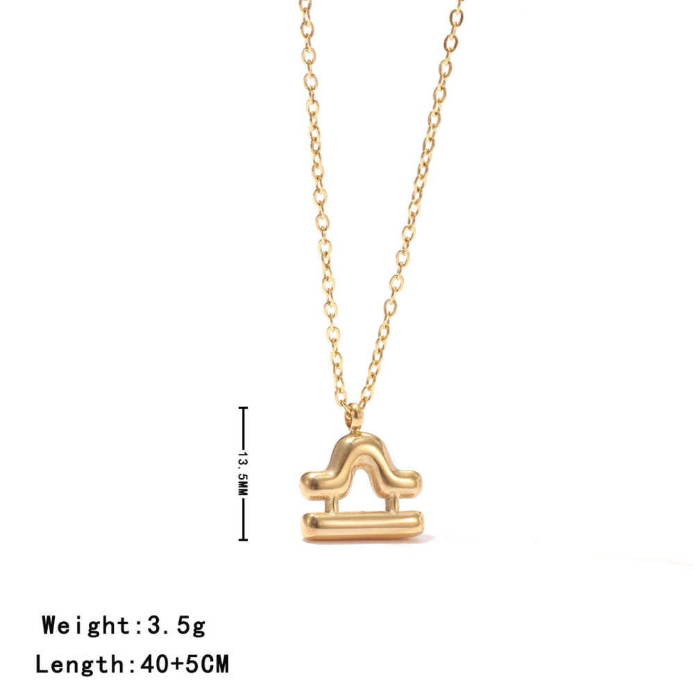 Zodiac Sign Pendant Necklace in PVD Stainless Steel 14K Gold