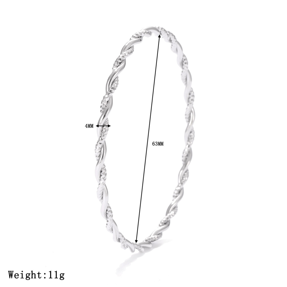 Twisted Rope Bangle in PVD Stainless Steel 14K Gold