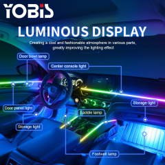 YOBIS LED CARLIGHT,yobis 18 in 1 LED Symphony Ambient Lights Car Interior Full Color Streamer RGB 256 Colors Neon Acrylic Strip Decoration Atmosphere Lamp