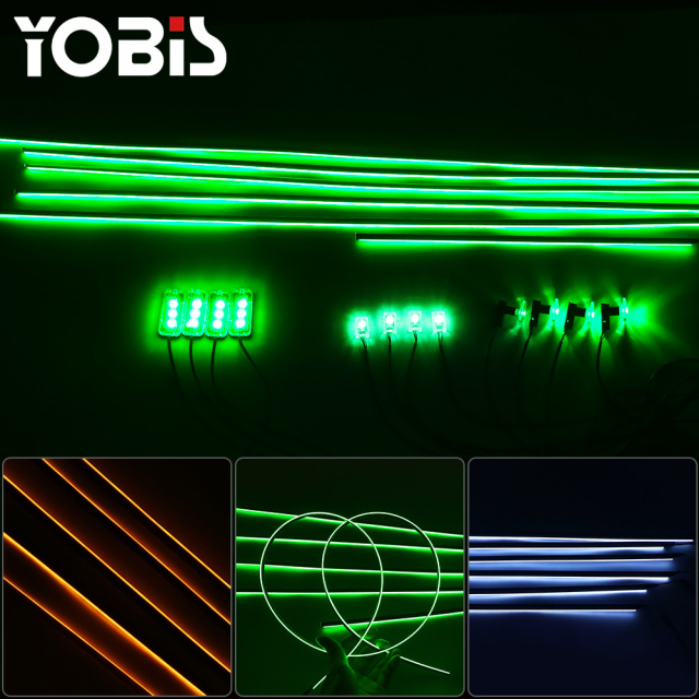 YOBIS LED CARLIGHT,yobis 18 in 1 Universal Newest Car LED Ambient Light 64 Colors RGB Interior Hidden Acrylic Strip Decoration Accessories Atmosphere Kit