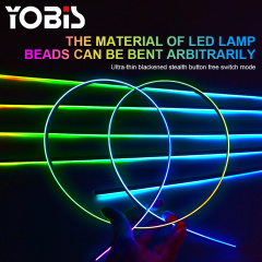 YOBIS LED CARLIGHT,yobis 18 in 1 LED Symphony Ambient Lights Car Interior Full Color Streamer RGB 256 Colors Neon Acrylic Strip Decoration Atmosphere Lamp