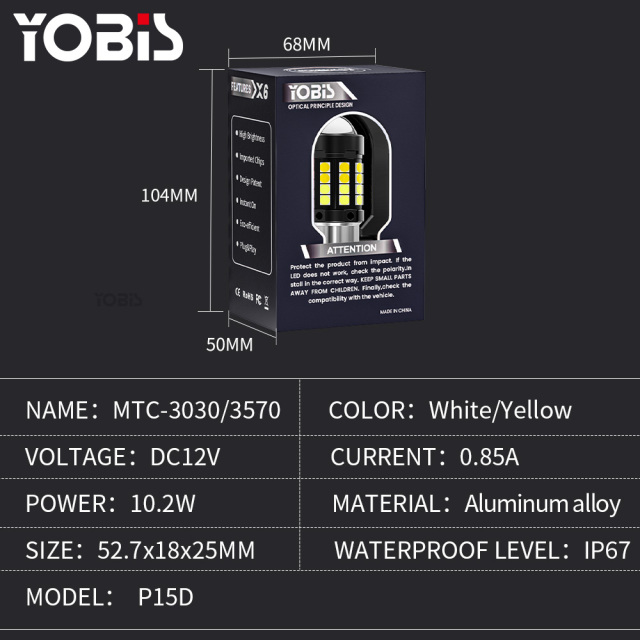 YOBIS LED CARLIGHT,Motorcycle Led Headlight Bulb 10W 8000LM | ​YOBIS MTC-3030-36-3570-1